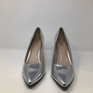 Cole Haan silver chrome pumps